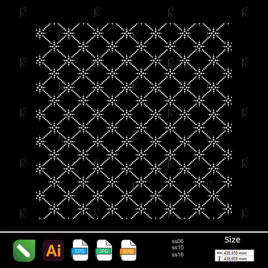 Diamond Cross Rhinestone Pattern – Premium Rhinestone Design by Rhinestone1