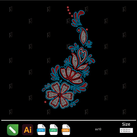Dancing Floral Flow Rhinestone – Premium Rhinestone Design by Rhinestone1