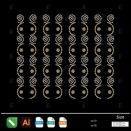 Golden Spiral Stripes Rhinestone – Premium Rhinestone Design by Rhinestone1