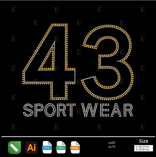 43 Sport Wear Rhinestone – Premium Rhinestone Design by Rhinestone1