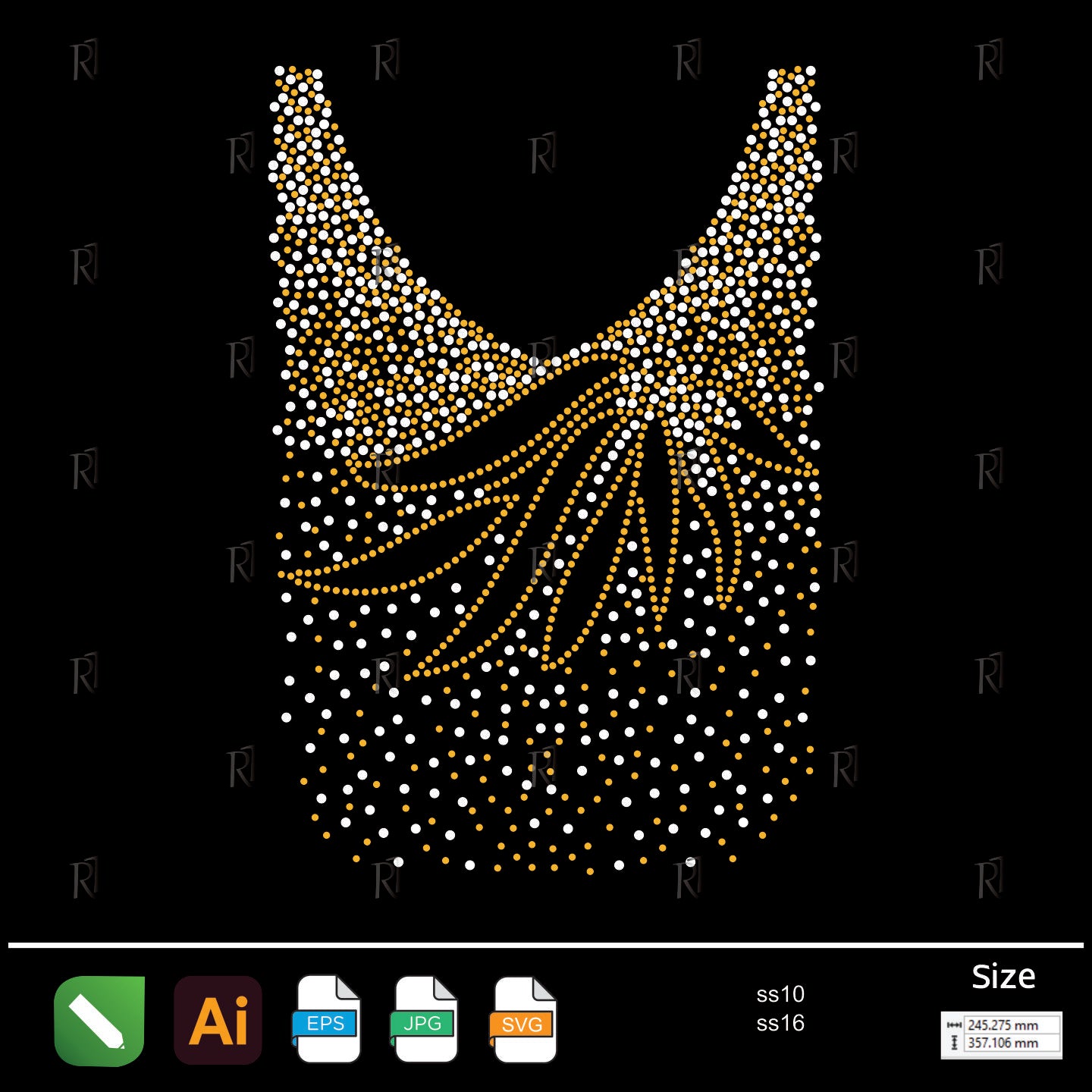 Golden Burst Flow Rhinestone – Premium Rhinestone Design by Rhinestone1