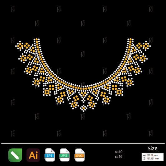 Elegant Golden Collar Rhinestone – Premium Rhinestone Design by Rhinestone1