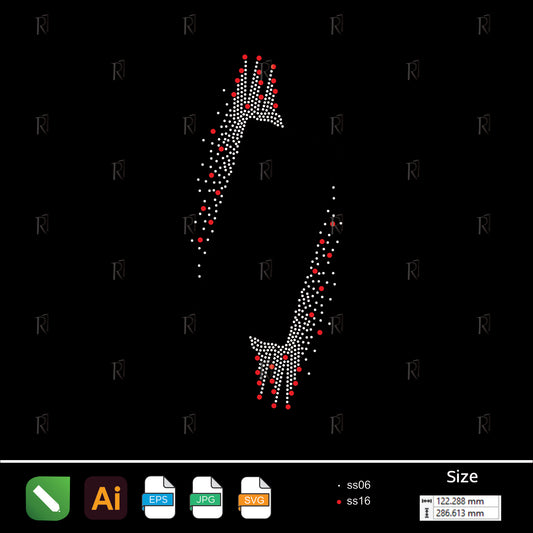 Abstract Vertical Frame Rhinestone Design – Premium Rhinestone Design by Rhinestone1