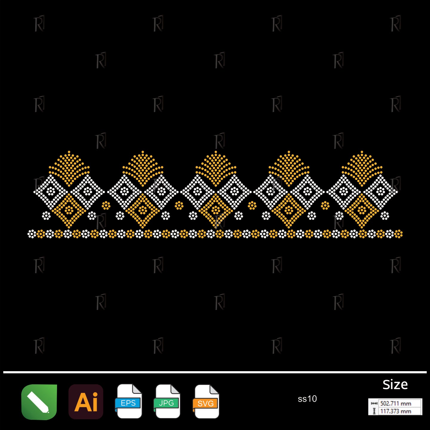 Royal Diamond Border Rhinestone – Premium Rhinestone Design by Rhinestone1