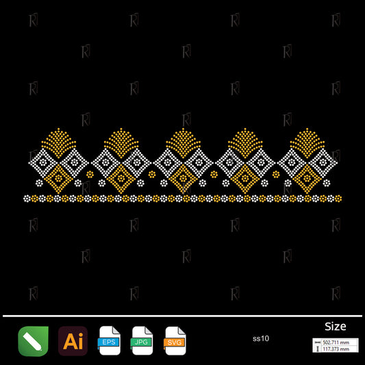 Royal Diamond Border Rhinestone – Premium Rhinestone Design by Rhinestone1