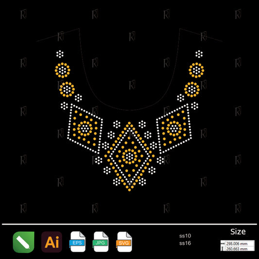 Geometric Diamond Necklace Rhinestone – Premium Rhinestone Design by Rhinestone1