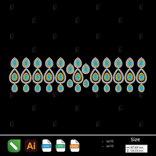 Classic Teardrop Border Rhinestone – Premium Rhinestone Design by Rhinestone1