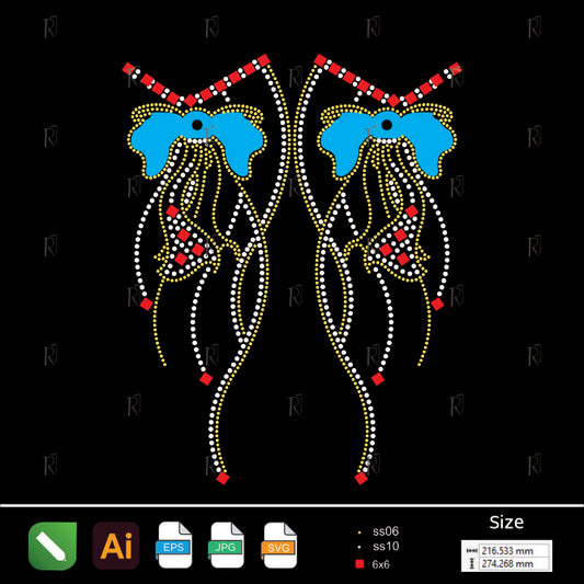 Ornamental Ribbon Rhinestone Design – Premium Rhinestone Design by Rhinestone1