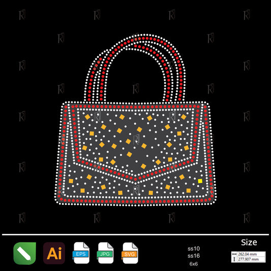 Stylish Handbag Sparkle Rhinestone Design – Premium Rhinestone Design by Rhinestone1