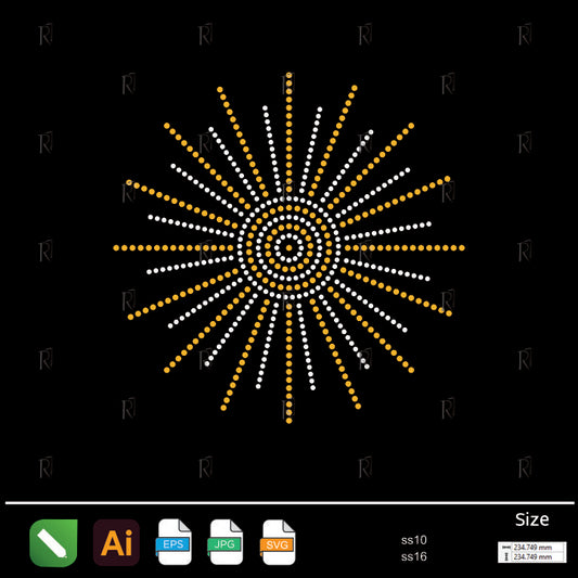 Radiant Sunburst Rhinestone1 – Premium Rhinestone Design by Rhinestone1