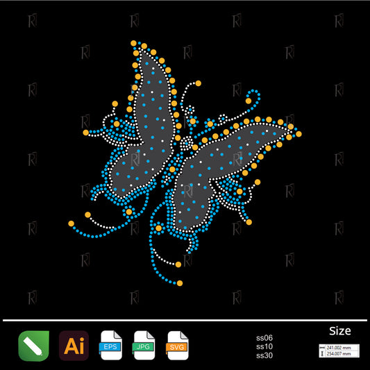 Royal Flutter Butterfly Rhinestone – Premium Rhinestone Design by Rhinestone1