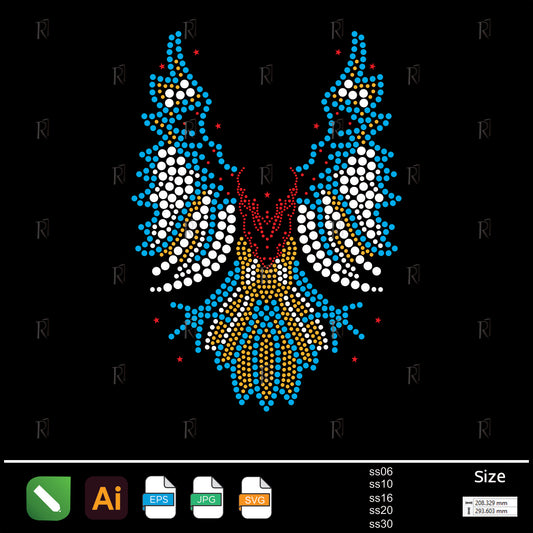 Phoenix Wings Crest Rhinestone – Premium Rhinestone Design by Rhinestone1