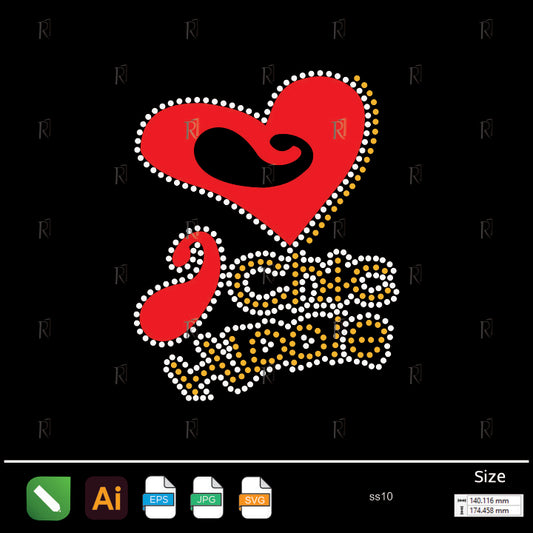 I Love Cheerleader Rhinestone – Premium Rhinestone Design by Rhinestone1