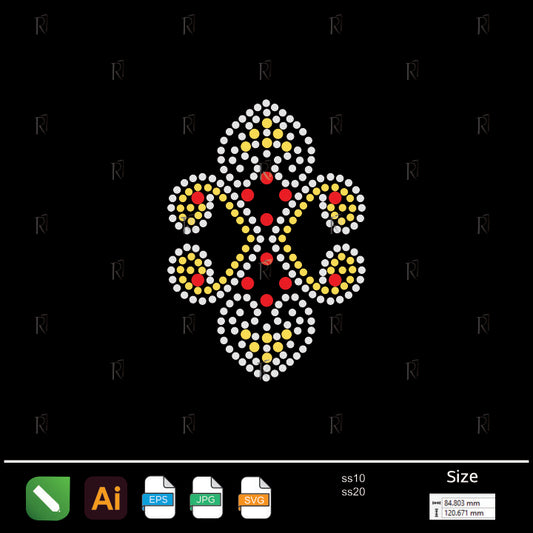 Baroque Jewel Rhinestone Motif – Premium Rhinestone Design by Rhinestone1