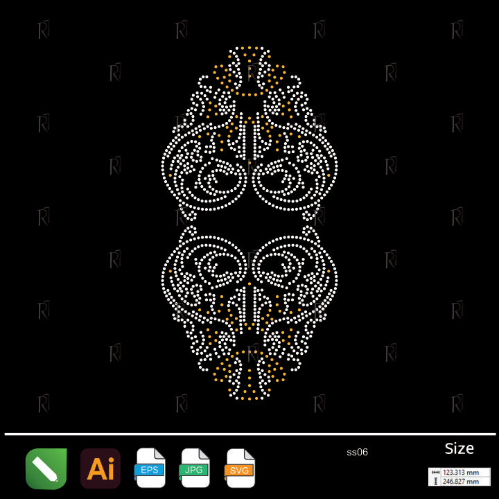 Royal Ornamental Border Rhinestone – Premium Rhinestone Design by Rhinestone1