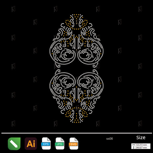 Royal Ornamental Border Rhinestone – Premium Rhinestone Design by Rhinestone1