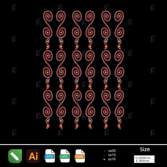 Twisted Tribal Spirals – Premium Rhinestone Design by Rhinestone1