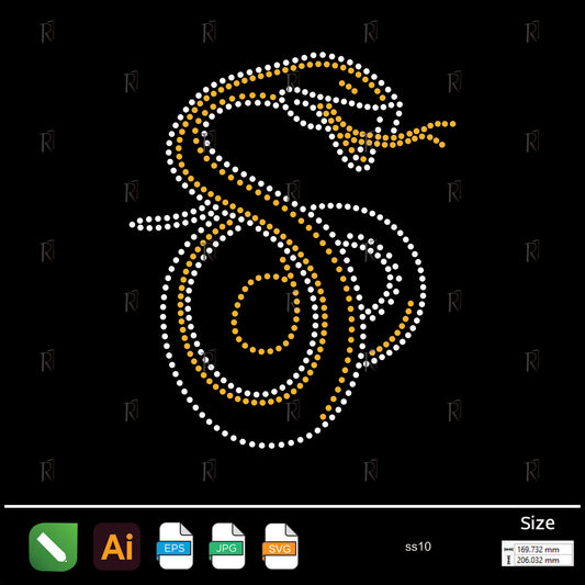 Coiled Snake Rhinestone – Premium Rhinestone Design by Rhinestone1