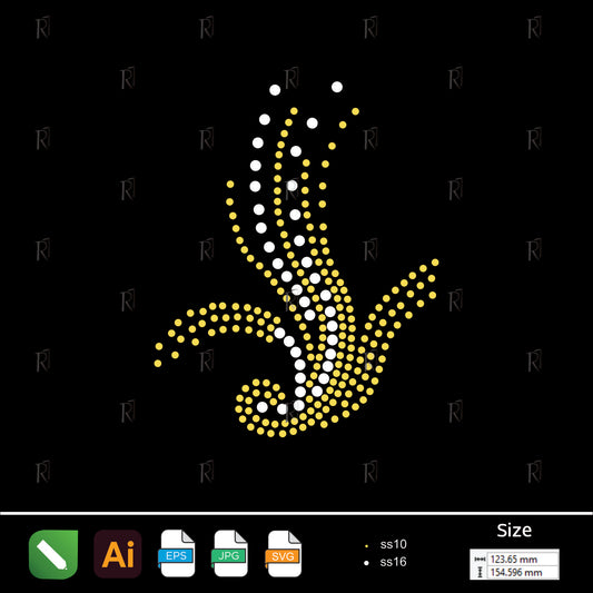 Elegant Swirl Rhinestone Accent – Premium Rhinestone Design by Rhinestone1