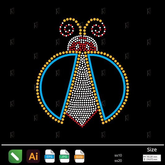 Colorful Ladybug Rhinestone – Premium Rhinestone Design by Rhinestone1