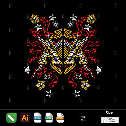 Royal AA Crest – Premium Rhinestone Design by Rhinestone1