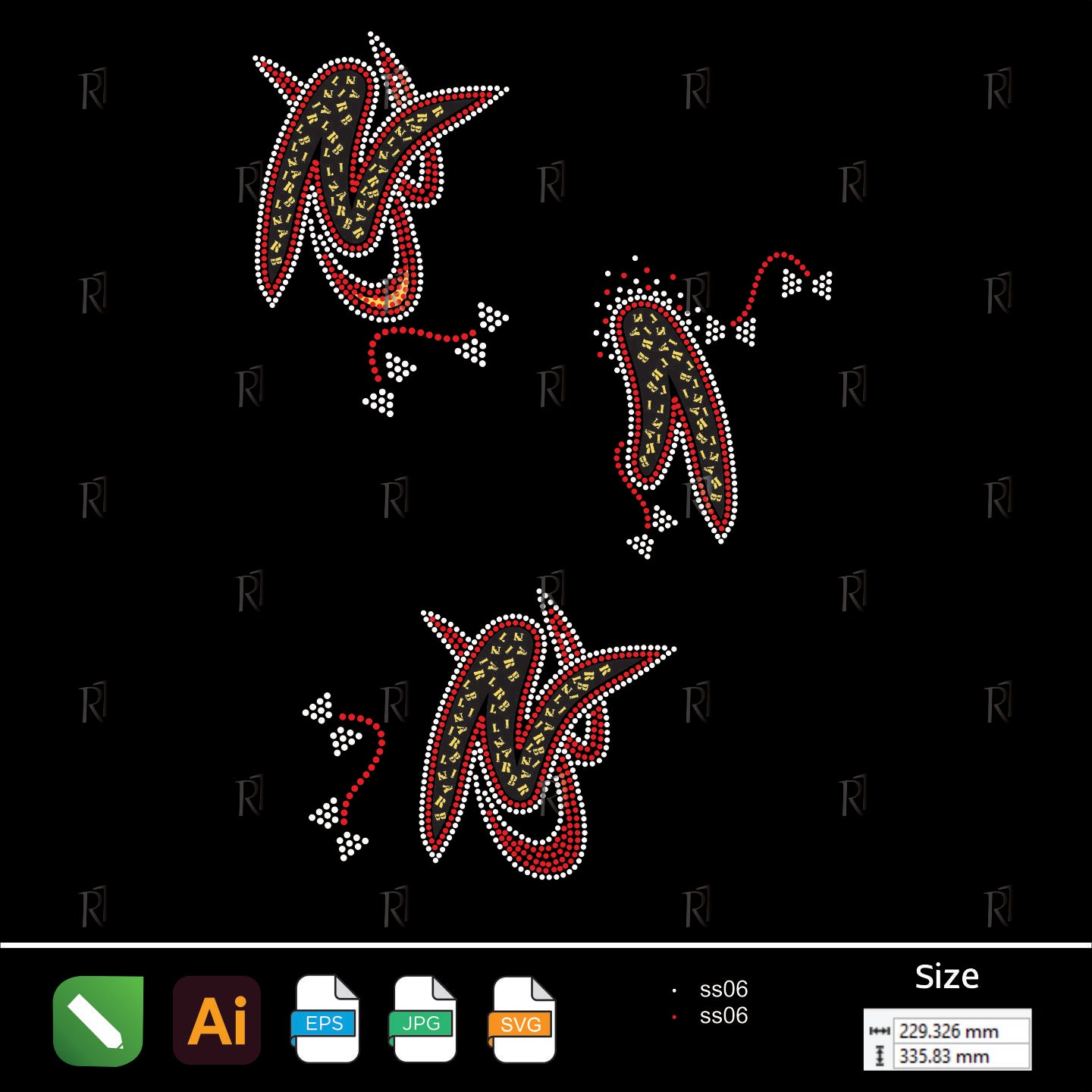 Abstract Flame Swirl Rhinestone – Premium Rhinestone Design by Rhinestone1