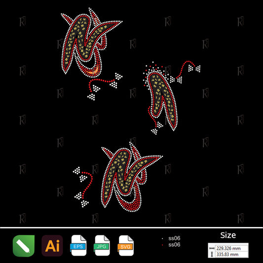 Abstract Flame Swirl Rhinestone – Premium Rhinestone Design by Rhinestone1