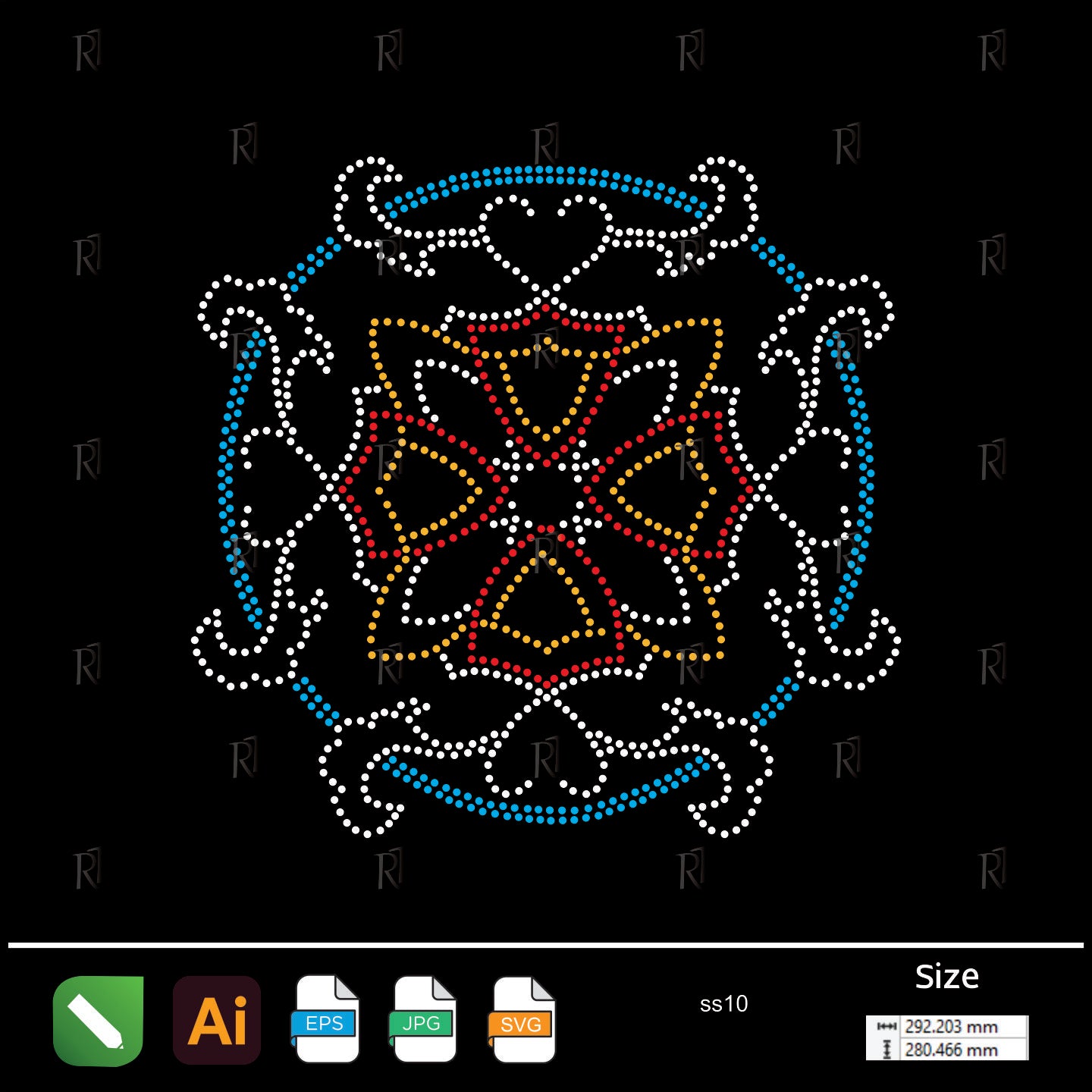 Mandala Bloom Rhinestone Design – Premium Rhinestone Design by Rhinestone1