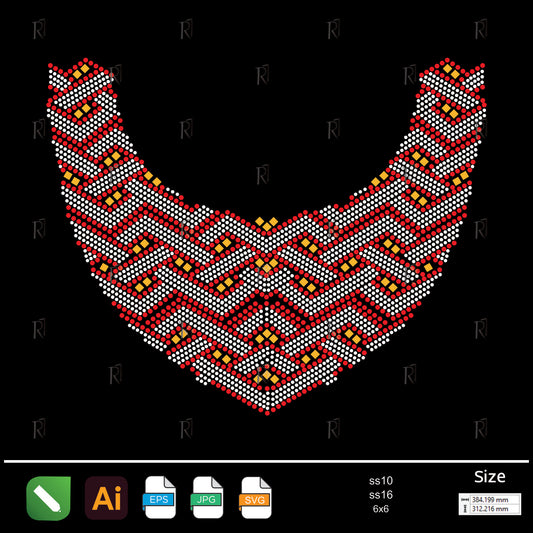 Tribal Geometric Collar Rhinestone – Premium Rhinestone Design by Rhinestone1