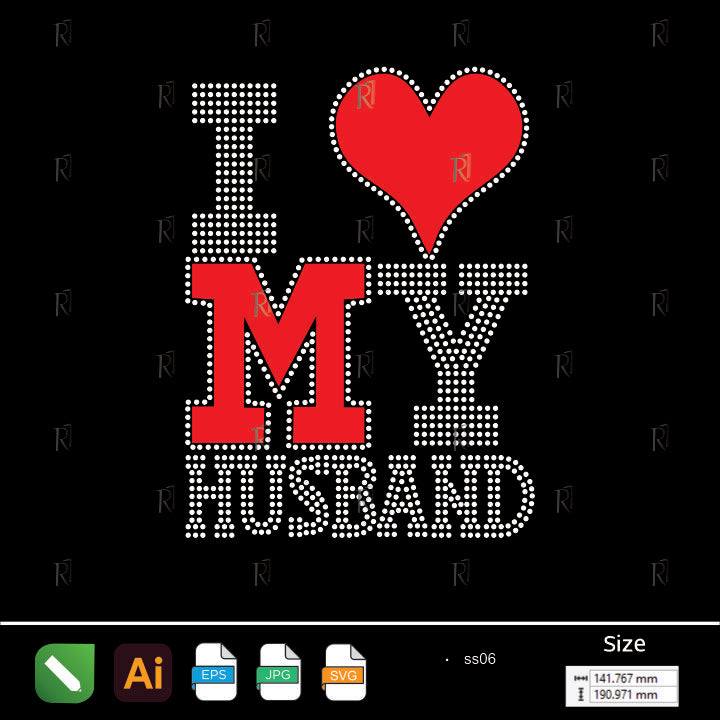 I ❤️ My Husband – Premium Rhinestone Design by Rhinestone1