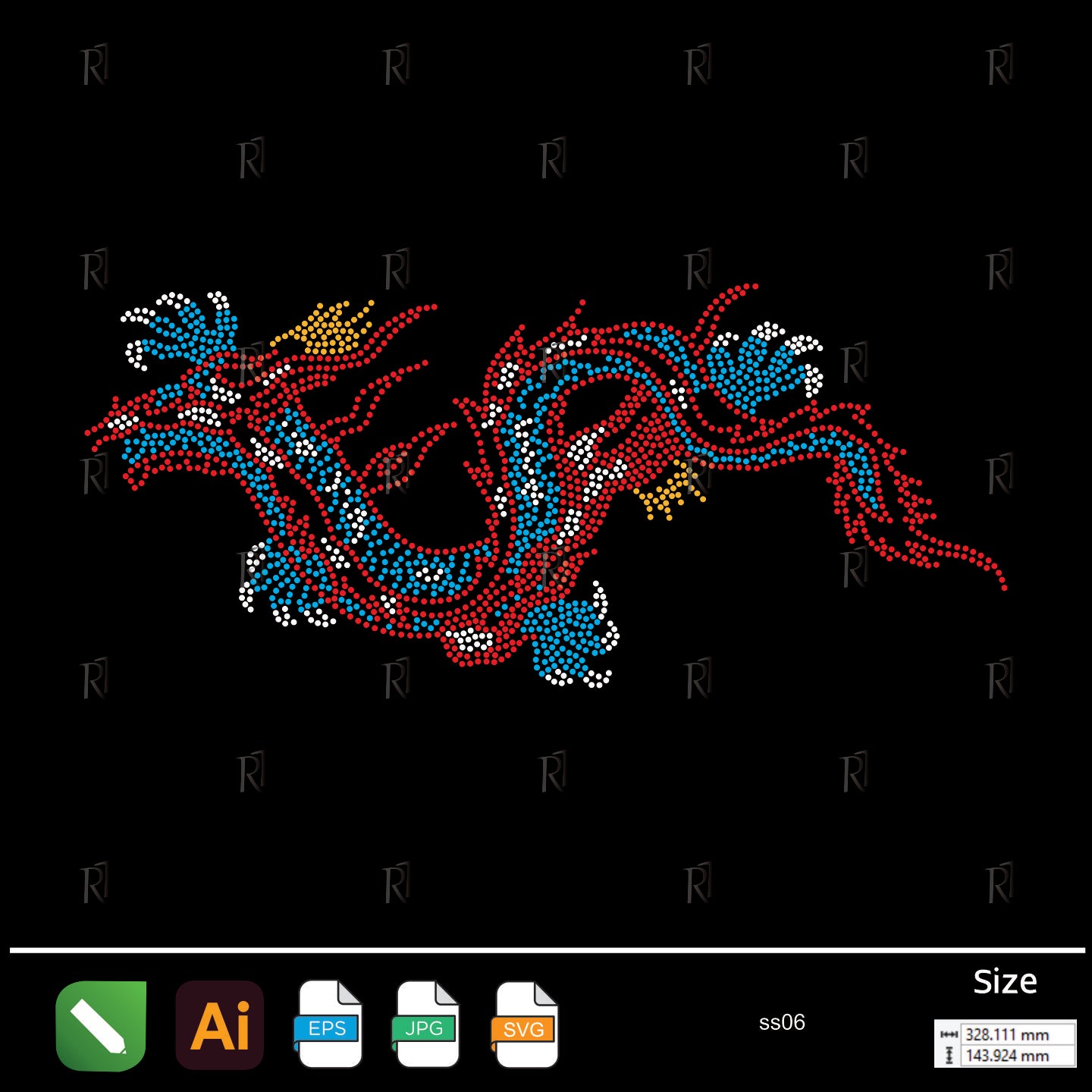 Legendary Dragon Rhinestone – Premium Rhinestone Design by Rhinestone1