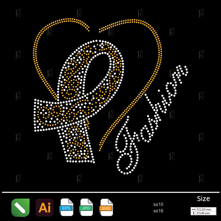 Fashion Ribbon Heart Rhinestone – Premium Rhinestone Design by Rhinestone1