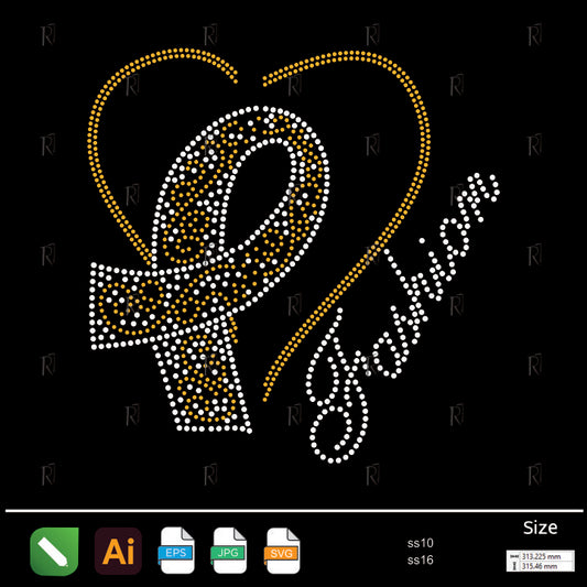 Fashion Ribbon Heart Rhinestone – Premium Rhinestone Design by Rhinestone1