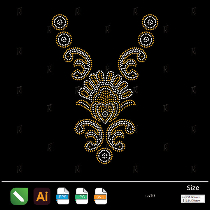 Royal Necklace Ornamental Rhinestone – Premium Rhinestone Design by Rhinestone1