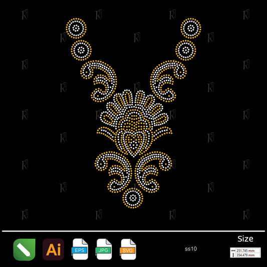Royal Necklace Ornamental Rhinestone – Premium Rhinestone Design by Rhinestone1