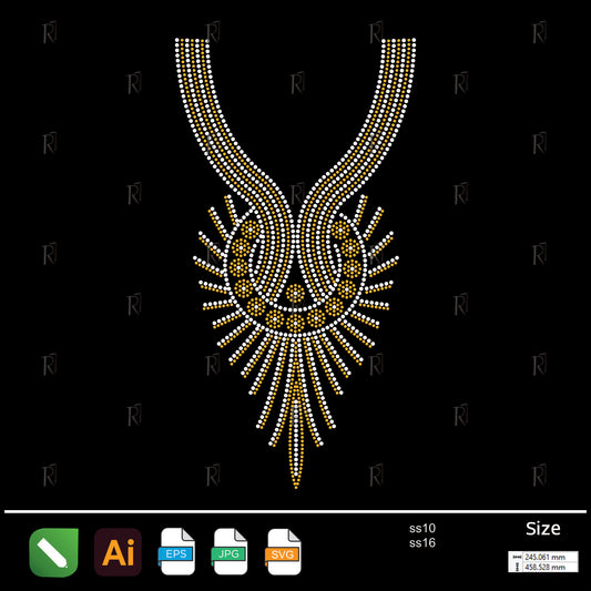 Sunburst Royal Collar Rhinestone – Premium Rhinestone Design by Rhinestone1