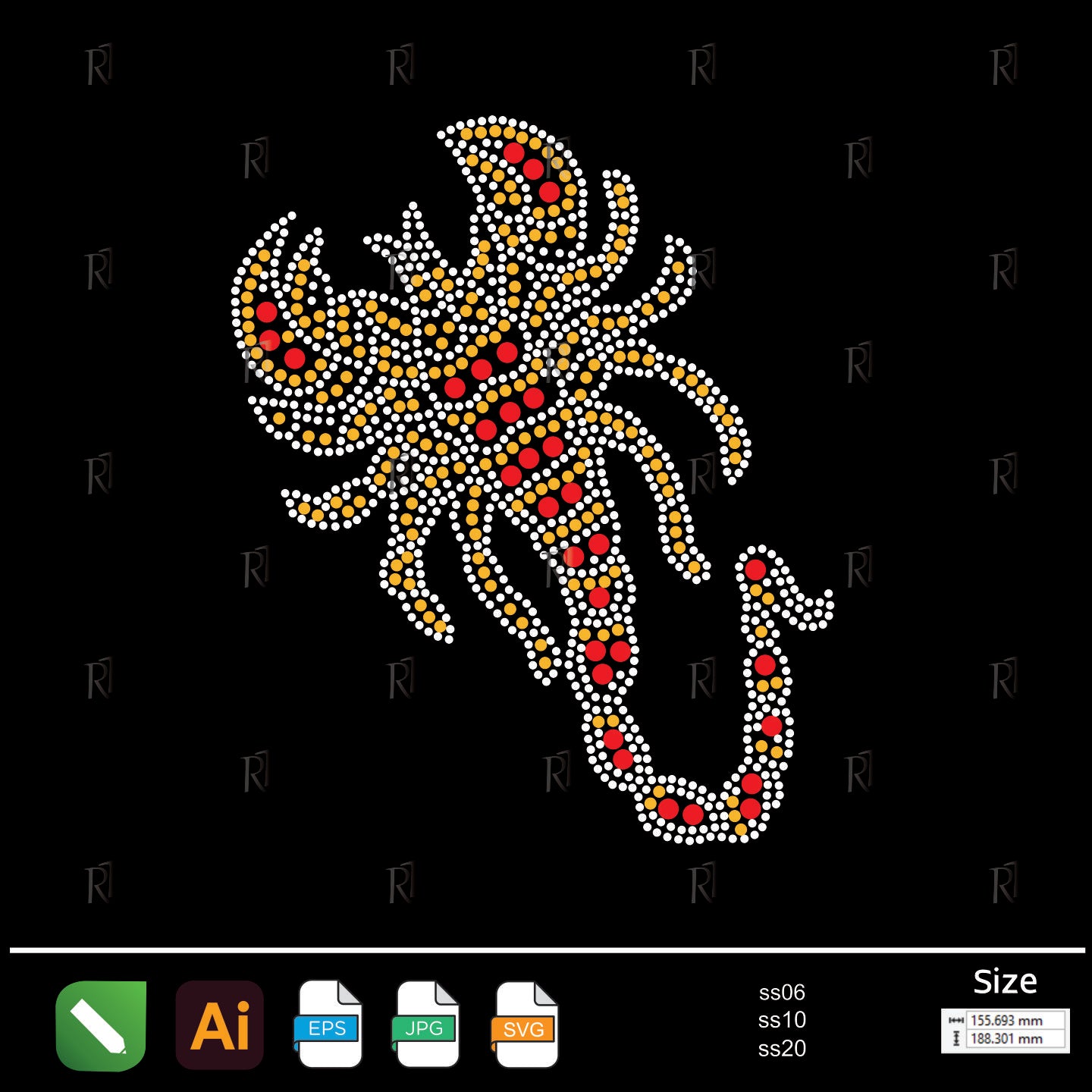 Fiery Scorpion Rhinestone – Premium Rhinestone Design by Rhinestone1