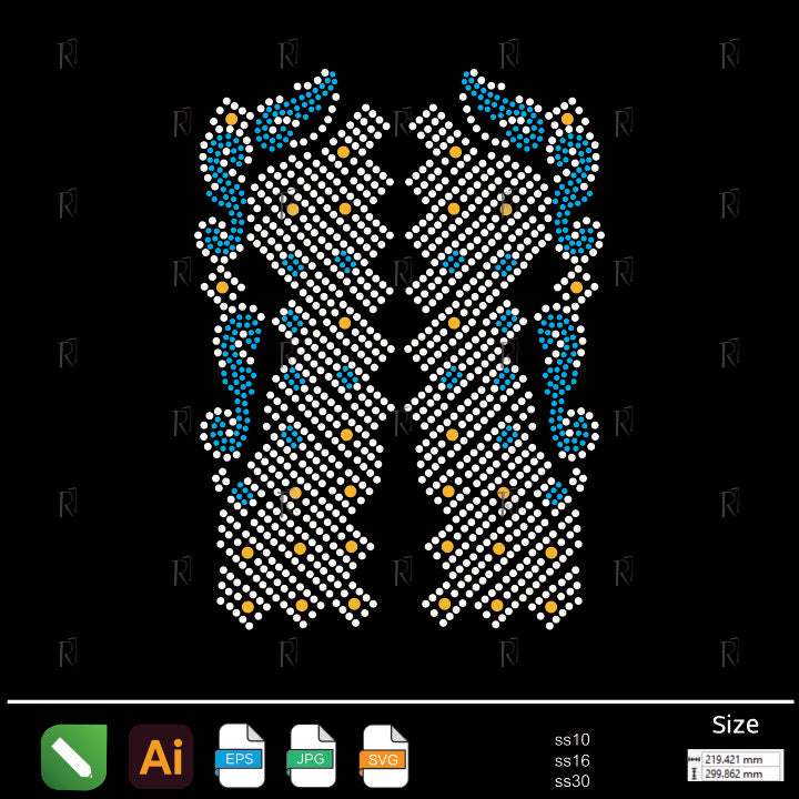 Geometric Shield Lines Rhinestone – Premium Rhinestone Design by Rhinestone1