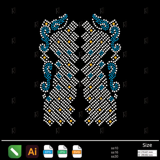 Geometric Shield Lines Rhinestone – Premium Rhinestone Design by Rhinestone1