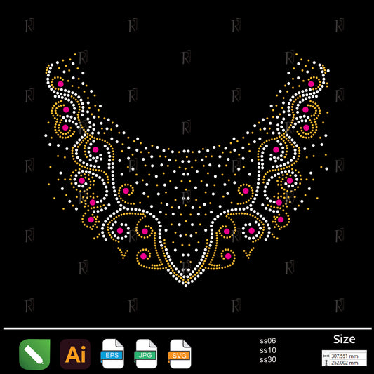 Royal Peacock Collar Rhinestone – Premium Rhinestone Design by Rhinestone1