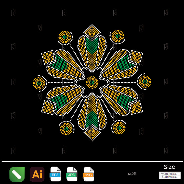 Geometric Starburst Rhinestone – Premium Rhinestone Design by Rhinestone1