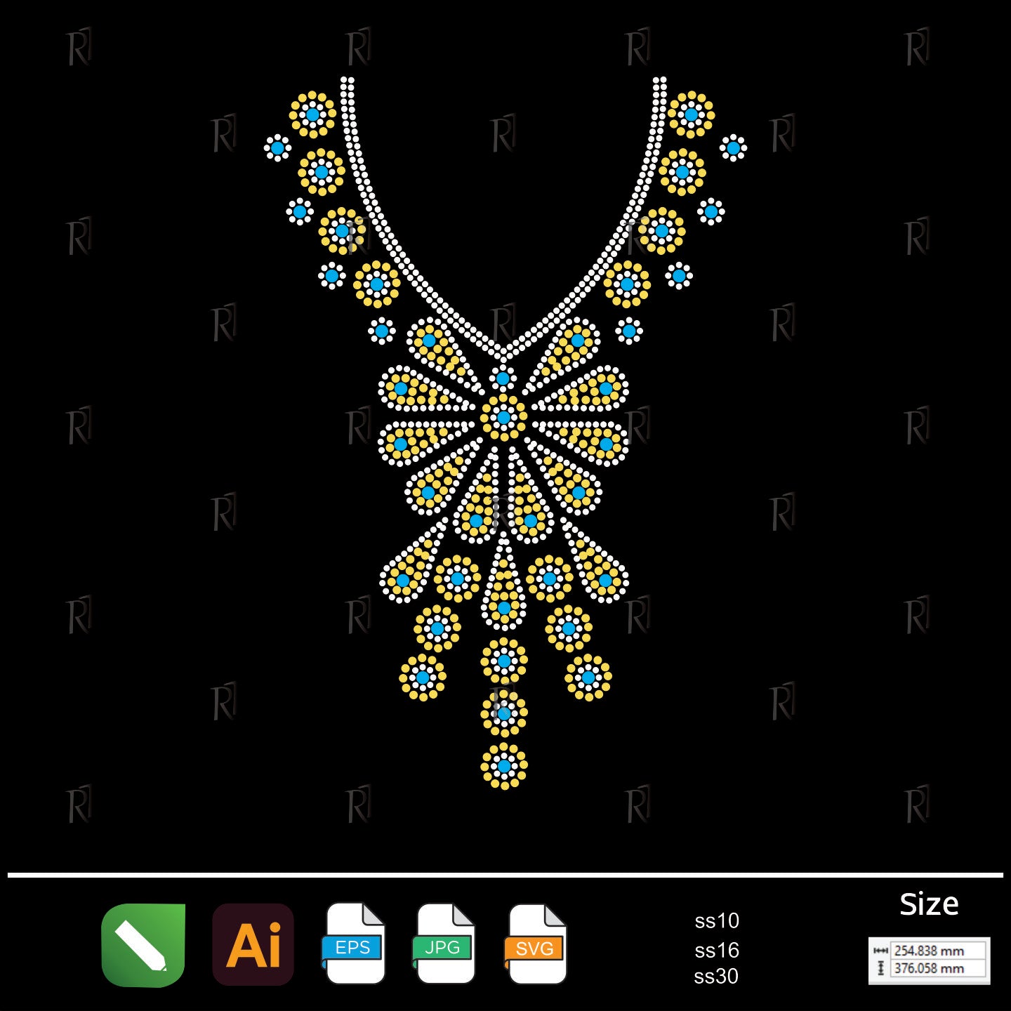 Cascading Petals Necklace Rhinestone – Premium Rhinestone Design by Rhinestone1