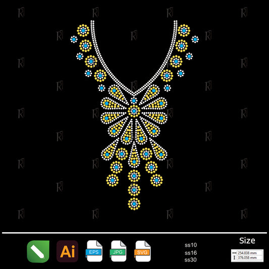 Cascading Petals Necklace Rhinestone – Premium Rhinestone Design by Rhinestone1