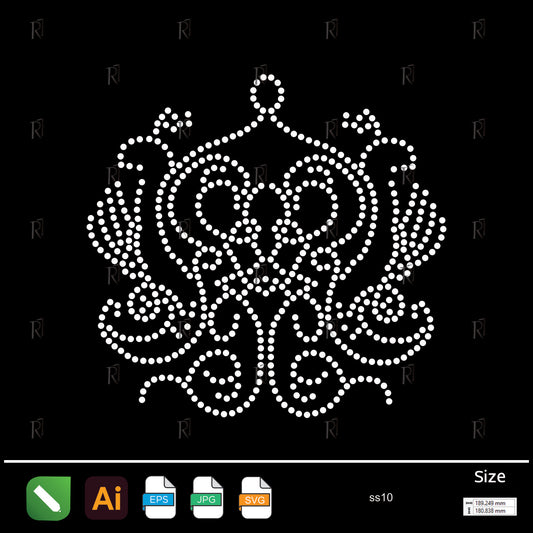 Ornate Royal Crest Rhinestone – Premium Rhinestone Design by Rhinestone1