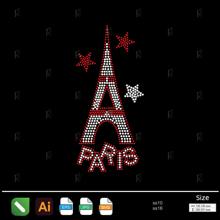 Eiffel Tower Paris Rhinestone – Premium Rhinestone Design by Rhinestone1