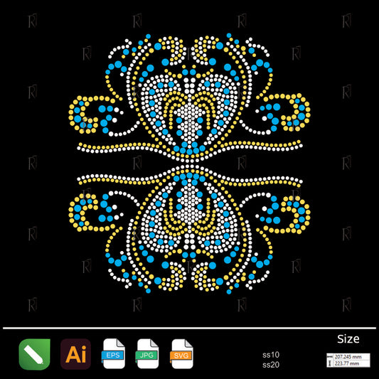 Baroque Heart Mirror Rhinestone – Premium Rhinestone Design by Rhinestone1