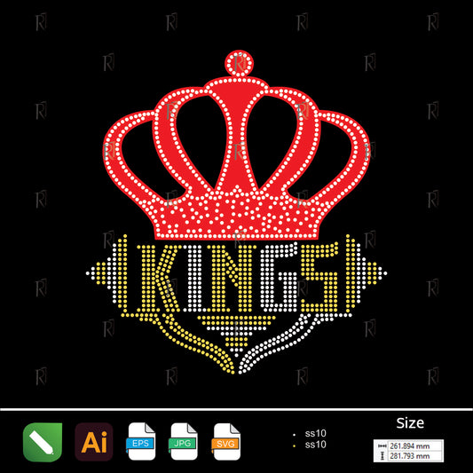 Kings Crown Rhinestone Design – Premium Rhinestone Design by Rhinestone1