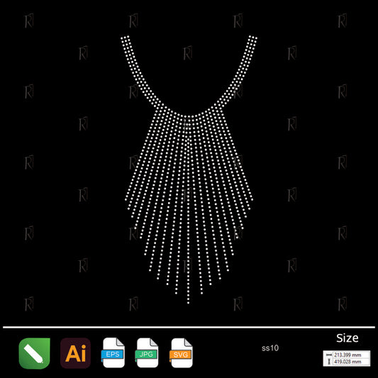 Cascading Lines Necklace Rhinestone – Premium Rhinestone Design by Rhinestone1