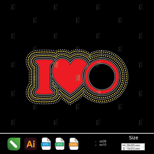 I ❤️ O Rhinestone Design – Premium Rhinestone Design by Rhinestone1