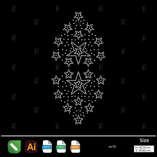 Star Cascade Rhinestone – Premium Rhinestone Design by Rhinestone1